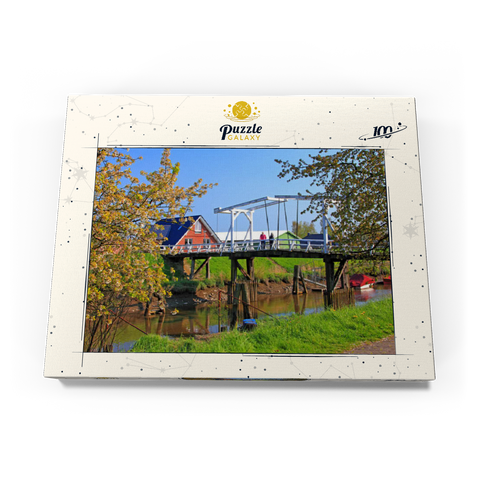 Hogendiekbrücke über die Lühe in Steinkirchen 100 Puzzle Schachtel Ansicht3