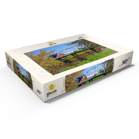 Darstellung des Puzzle Motivs Hogendiekbrücke über die Lühe in Steinkirchen - Puzzleteile: 500