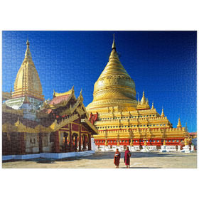 Darstellung des Puzzle Motivs Shwezigon Pagode in Bagan, Mandalay, Myanmar (Burma) - Puzzleteile: 1000