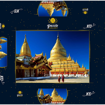 Shwezigon Pagode in Bagan, Mandalay, Myanmar (Burma) 100 Puzzle Schachtel 3D Modell
