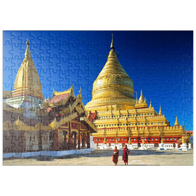 Darstellung des Puzzle Motivs Shwezigon Pagode in Bagan, Mandalay, Myanmar (Burma) - Puzzleteile: 200