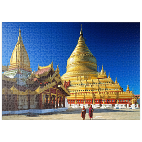 Darstellung des Puzzle Motivs Shwezigon Pagode in Bagan, Mandalay, Myanmar (Burma) - Puzzleteile: 500