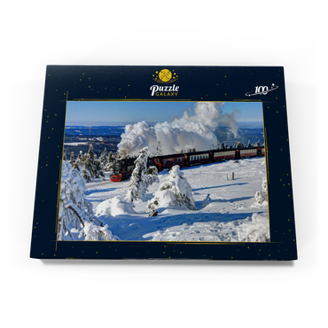 Brockenbahn auf der Fahrt zum Brocken (1142m), Harz 100 Puzzle Schachtel Ansicht3