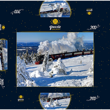 Brockenbahn auf der Fahrt zum Brocken (1142m), Harz 200 Puzzle Schachtel 3D Modell