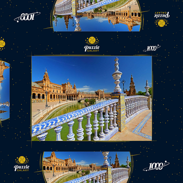 Plaza de Espana, Sevilla, Andalusien, Spanien 1000 Puzzle Schachtel 3D Modell