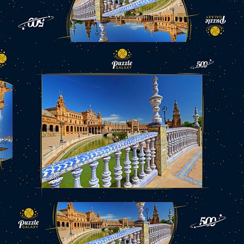 Plaza de Espana, Sevilla, Andalusien, Spanien 500 Puzzle Schachtel 3D Modell