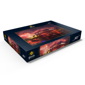 Darstellung des Puzzle Motivs Neujahrs-Feuerwerk mit Opera House und Harbour Bridge, Sydney, Australien - Puzzleteile: 500
