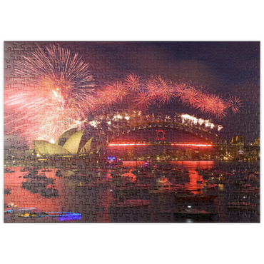 puzzleplate Neujahrs-Feuerwerk mit Opera House und Harbour Bridge, Sydney, New South Wales, Australien 500 Puzzle