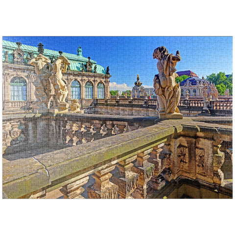 puzzleplate Skulpturen über dem Nymphenbad im Dresdner Zwinger 1000 Puzzle