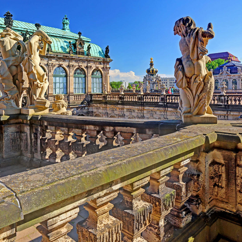 Skulpturen über dem Nymphenbad im Dresdner Zwinger 1000 Puzzle 3D Modell