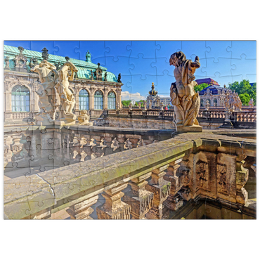 puzzleplate Skulpturen über dem Nymphenbad im Dresdner Zwinger 100 Puzzle