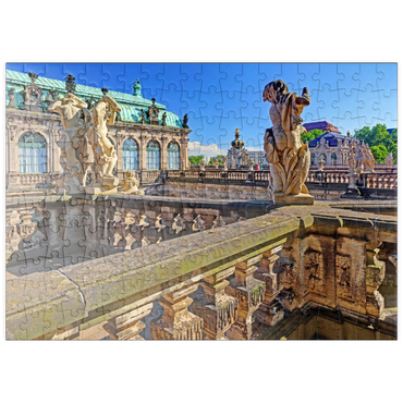 puzzleplate Skulpturen über dem Nymphenbad im Dresdner Zwinger 200 Puzzle