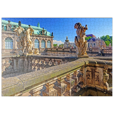 puzzleplate Skulpturen über dem Nymphenbad im Dresdner Zwinger 500 Puzzle