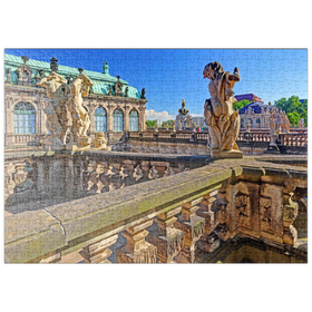 Darstellung des Puzzle Motivs Skulpturen über dem Nymphenbad im Dresdner Zwinger - Puzzleteile: 500