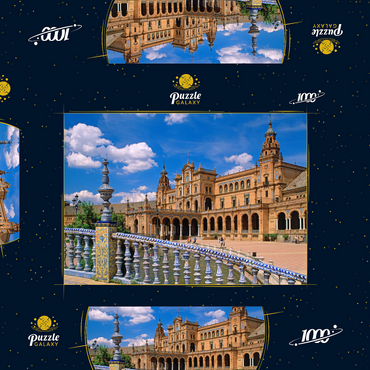 Palacio Central an der Plaza de Espana, Sevilla, Andalusien, Spanien 1000 Puzzle Schachtel 3D Modell