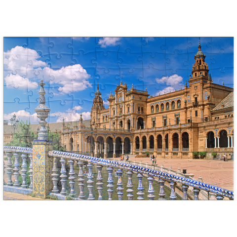 puzzleplate Palacio Central an der Plaza de Espana, Sevilla, Andalusien, Spanien 100 Puzzle