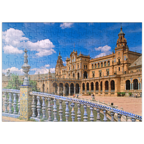 puzzleplate Palacio Central an der Plaza de Espana, Sevilla, Andalusien, Spanien 200 Puzzle