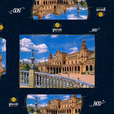 Palacio Central an der Plaza de Espana, Sevilla, Andalusien, Spanien 500 Puzzle Schachtel 3D Modell