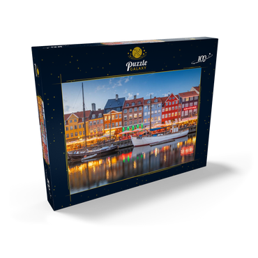 Abend am Stichkanal Nyhavn im Stadtteil Frederiksstaden 100 Puzzle Schachtel Ansicht2