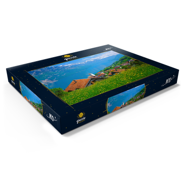 Blick über den Walensee zu den Churfirsten (2306m) 100 Puzzle Schachtel Ansicht1