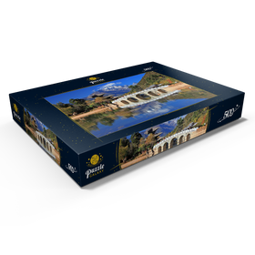 Darstellung des Puzzle Motivs Jadebrunnensee mit Deyue Pavillon gegen den Jadedrachen Schneeberg, China - Puzzleteile: 500