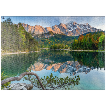 puzzleplate Eibsee mit Wettersteingebirge und Zugspitze (2962m) 1000 Puzzle
