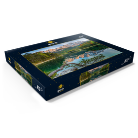 Darstellung des Puzzle Motivs Eibsee mit Wettersteingebirge und Zugspitze (2962m) - Puzzleteile: 100