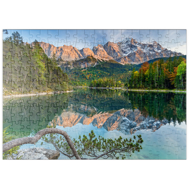 puzzleplate Eibsee mit Wettersteingebirge und Zugspitze (2962m) 200 Puzzle
