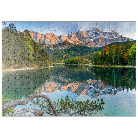 puzzleplate Eibsee mit Wettersteingebirge und Zugspitze (2962m) 200 Puzzle