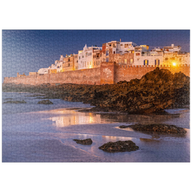Darstellung des Puzzle-Motivs Essaouira, Blick zur Altstadt an der Atlantikküste im Abendlicht – Puzzleteile: 1000