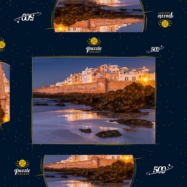 Essaouira, Blick zur Altstadt an der Atlantikküste im Abendlicht 500 Puzzle Schachtel 3D Modell