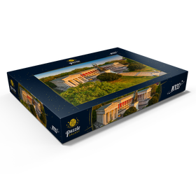 Darstellung des Puzzle Motivs Bavaria vor der Ruhmeshalle auf der Theresienhöhe bei Sonnenaufgang - Puzzleteile: 1000