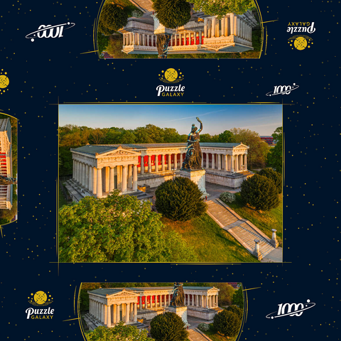 Bavaria vor der Ruhmeshalle auf der Theresienhöhe bei Sonnenaufgang 1000 Puzzle Schachtel 3D Modell