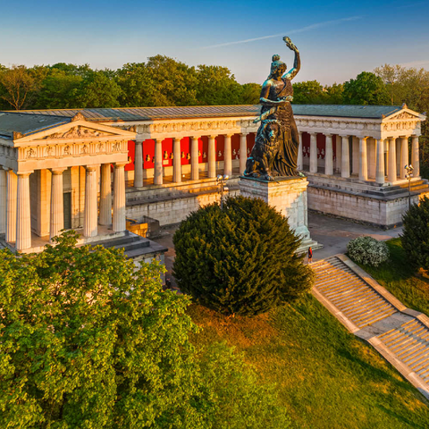 Bavaria vor der Ruhmeshalle auf der Theresienhöhe bei Sonnenaufgang 100 Puzzle 3D Modell