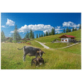 Darstellung des Puzzle-Motivs Fischbachalm (1402m), Krün, Oberbayern – Puzzleteile: 1000
