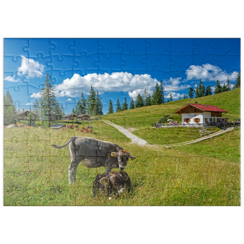 puzzleplate Fischbachalm (1402m), Krün, Oberbayern 100 Puzzle