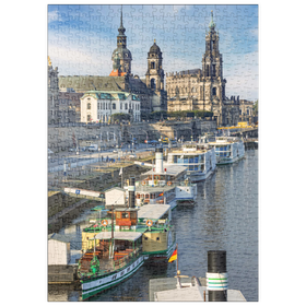 Darstellung des Puzzle Motivs Terrassenufer mit den Schiffen der weißen Flotte - Puzzleteile: 500