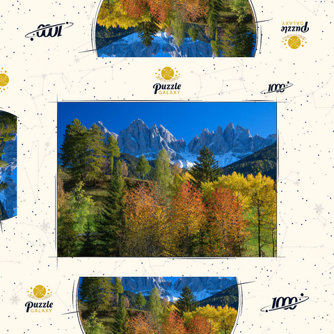 Blick zur Geislergruppe (3025m), Naturpark Puez-Geisler, Villnösstal, Trentino-Südtirol 1000 Puzzle Schachtel 3D Modell