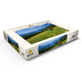 Alternative Darstellung des Puzzle-Motivs Blick auf den Millstätter See und Hohe Tauern, Kärnten, Österreich – Puzzleteile: 500