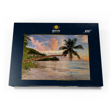 Palme am Strand von Baie Lazare, Westküste, Insel Mahe, Seychellen 1000 Puzzle Schachtel Ansicht3