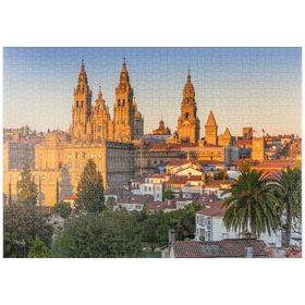 Darstellung des Puzzle-Motivs Kathedrale von Santiago de Compostela am Abend – Puzzleteile: 1000