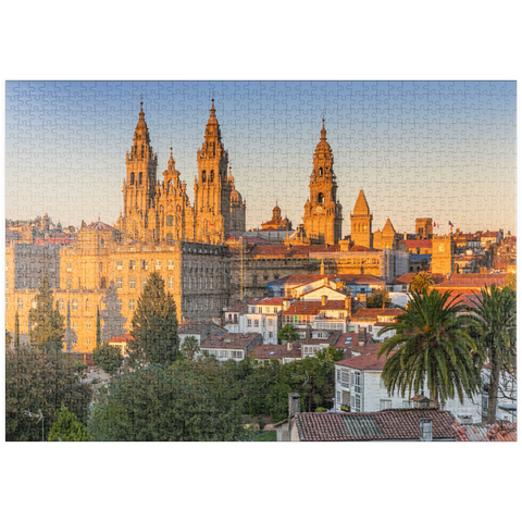 puzzleplate Kathedrale von Santiago de Compostela am Abend 1000 Puzzle