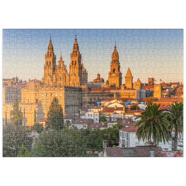 puzzleplate Kathedrale von Santiago de Compostela am Abend 500 Puzzle