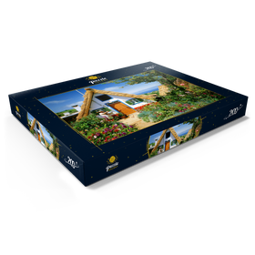 Alternative Darstellung des Puzzle-Motivs Casas de Colmo, traditionelle Strohdachhäuschen, Madeira – Puzzleteile: 200