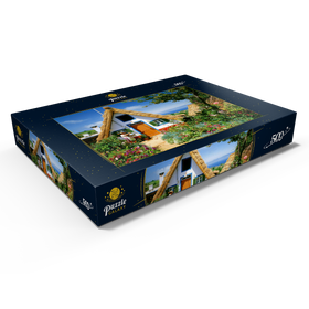 Alternative Darstellung des Puzzle-Motivs Casas de Colmo, traditionelle Strohdachhäuschen, Madeira – Puzzleteile: 500