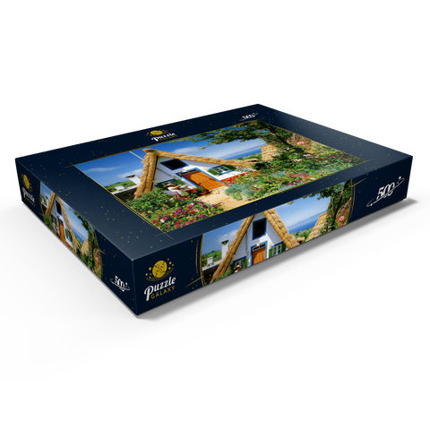 Casas de Colmo, traditionelle Strohdachhäuschen, Madeira 500 Puzzle Schachtel Ansicht1