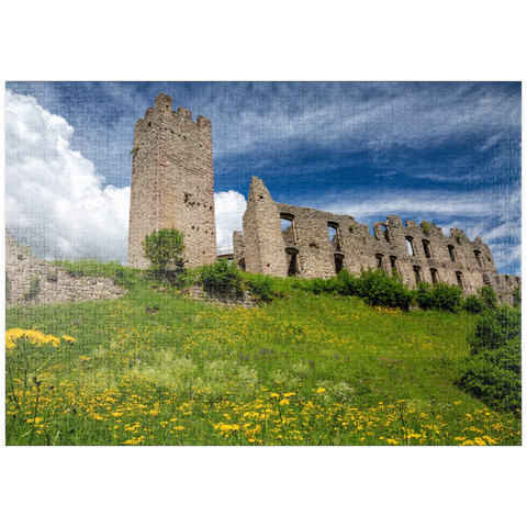 puzzleplate Castel Belfort, erbaut 1311, Spormaggiore, Trentino-Südtirol 1000 Puzzle