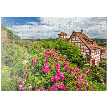 puzzleplate Rosengarten am Romschlössle in Creglingen, Taubertal 200 Puzzle