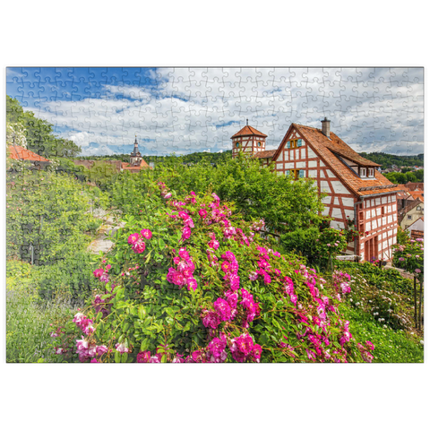 puzzleplate Rosengarten am Romschlössle in Creglingen, Taubertal 500 Puzzle