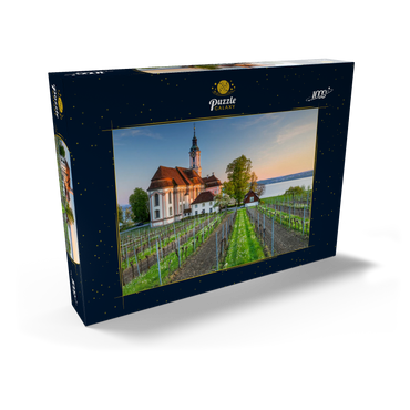 Abend an der Wallfahrtskirche Birnau bei Unteruhldingen am Bodensee 1000 Puzzle Schachtel Ansicht2